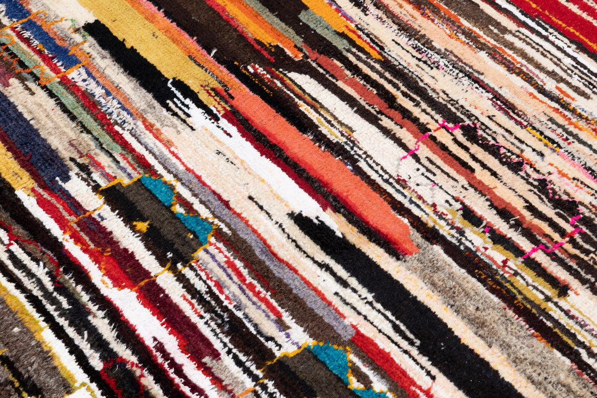 Vintage Turkish Rug, 9x12, Handknotted Wool Abstract Pictorial